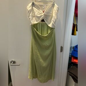 New With Tags- White/Light Green, Cutout dress.